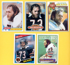 1979-1984 Topps MIKE HARTENSTINE Chicago Bears 5-Card Lot