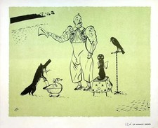 [CIRQUE] SERGE: Les animaux traés - Original LITHOGRAPH signed, 1944