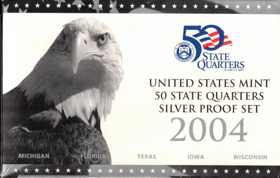 2004 S Proof State Quarter Set 90% Silver Box but No COA US Mint 5 Coins! - Image 3 of 3