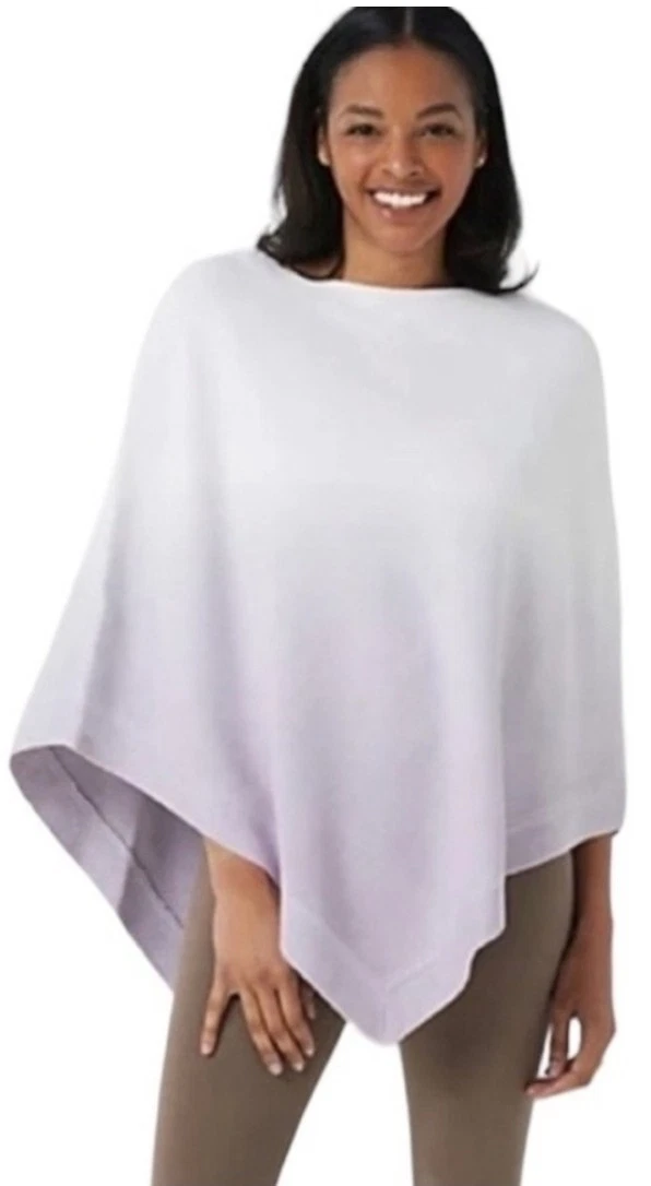 Barefoot Dreams CozyChic Ultra Lite Poncho Ocean Breeze Ombre Soft Violet OS NWT