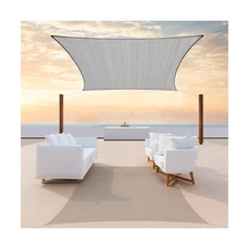ColourTree 16' x 20' Grey Rectangle - CTAPR1620 Sun Shade Sail Canopy Mesh Fa...