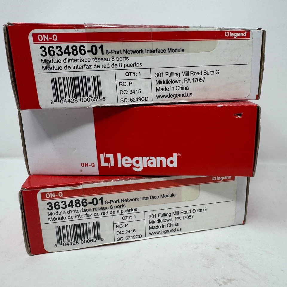 Juego de 3 módulos de interfaz de red Legrand ON-Q de 8 puertos modelo: 363486-01 Foto 4 de 4