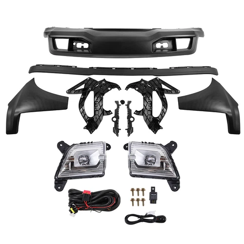 Front Bumper Grille Assembly Kit For 2019-2022 Chevrolet Silverado 1500 - Picture 5 of 17