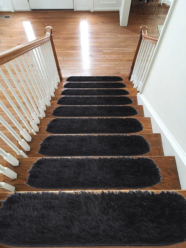 Stair Treads Carpet Non Slip Cleaning Machine Washable, Fluffy Shipskin 22x67cm - Image 4 of 4