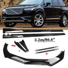 Front Bumper Lip Spoiler Chin Splitter For Volvo XC60 XC40 XC90 Gloss Black Bod