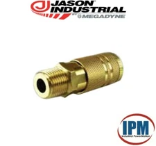 3/8" Brass Industrial Air Coupler, Quick Connect x 3/8" MALE NPT, Jason QCM06B 