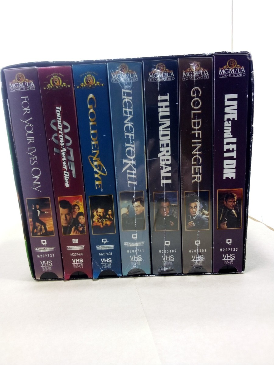 The James Bond 007 Collection 7 VHS Movies Boxed Gift Set 3 SEALED