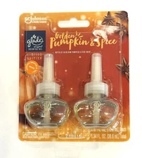 New Glade PlugIns Refills Air Freshener Essential Oils Pumpkin Spice 1.3oz 2PK