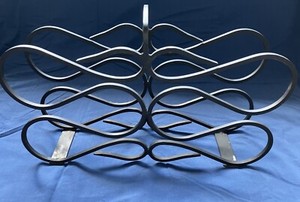 Scroll Design Wrought Iron 6 Bottle Wine Rack Countertop Caddy