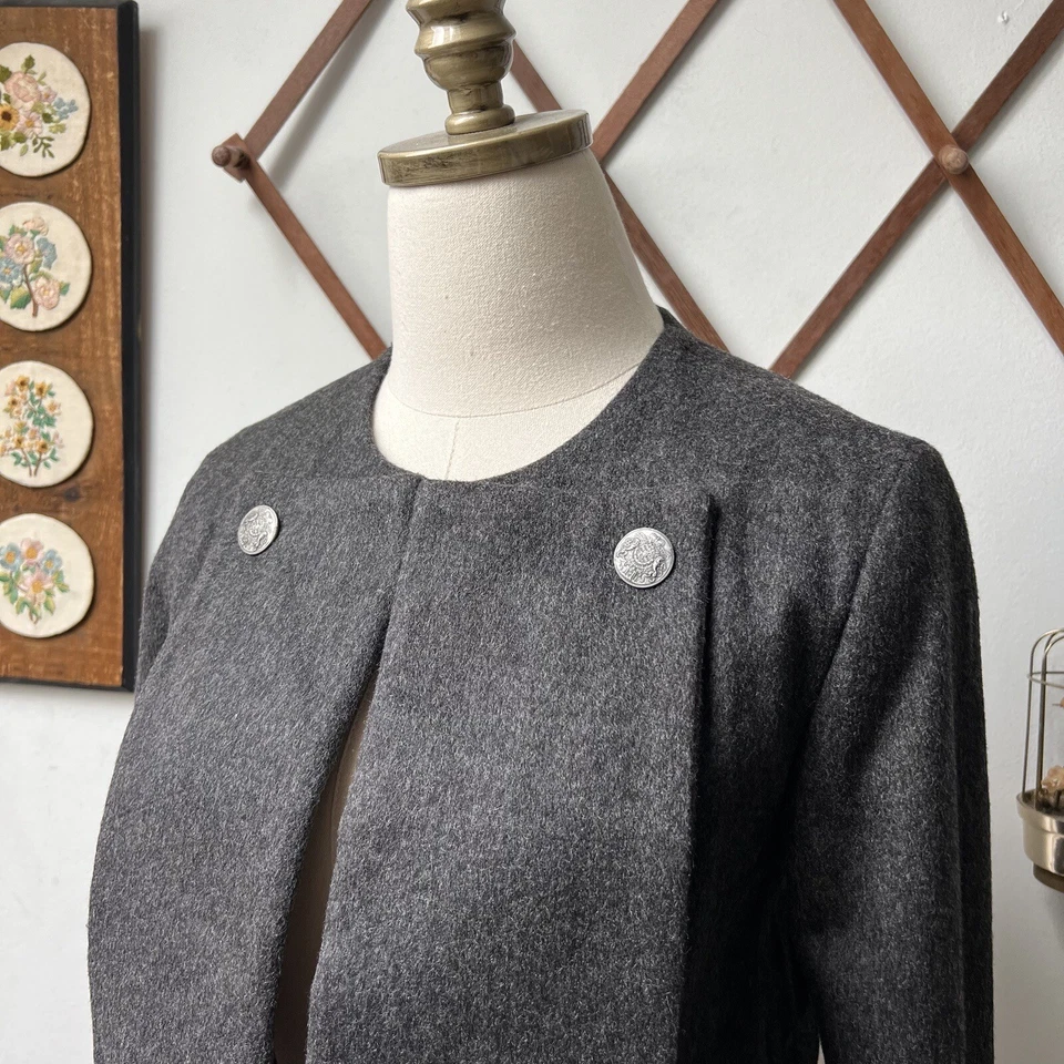 Vintage Wool Alpaca Cropped Jacket Battalion Military Grunge Italy Made XS 2 - Image 2 of 4