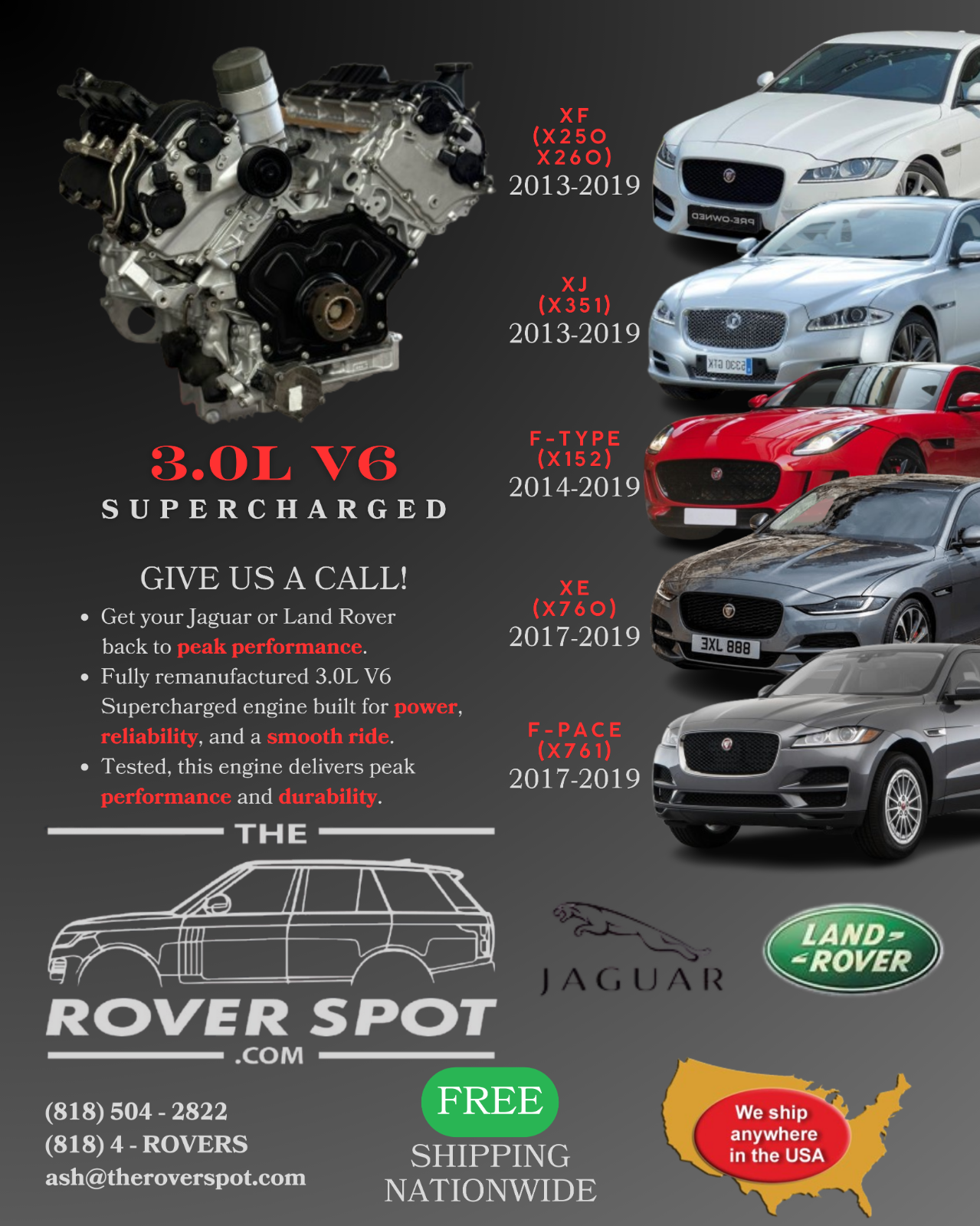 Land Rover LR4 3.0 V6 Complete Engine Assembly | Gasoline | 24V | Less ...