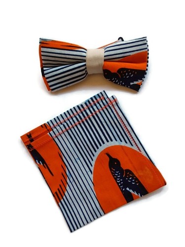 Handmade African Bow tie and Pocket Square | Valentine Gift | Unisex | - 第 3/12 張圖片