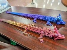 3D Printed Flexible Articulated Crystal Dragon Extra Large 24 Inch