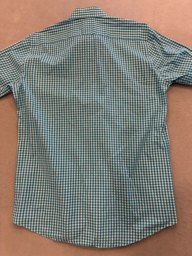 J.Ferrar Dress Button Up Shirt Mens Large Bright Blue Plaid 16.5" Collared - Picture 4 of 5
