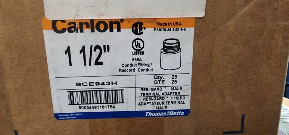 Thomas & Betts / Carlon 1-1/2 pulgadas Resi-Gard naranja no metálico macho... Foto 2 de 3
