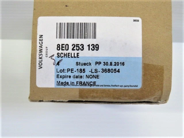 Abrazadera de tubo de escape genuina OEM Volkswagen 8E0-253-139 10-17 CC 06-10 Passat Foto 2 de 2