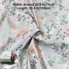 Tissu En Satin Fausse Soie Floral Brocart Pour Sac Tissu Qipao Artisanat Rétro