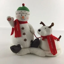 Hallmark Jingle Pals Snowman Reindeer Plush Christmas Decor Sound Light Motion