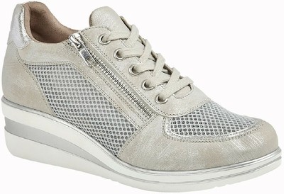 silver wedge trainers