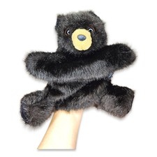Folkmanis Baby Black Brown Bear Hand Puppet Plush Animal Furry Toy 11  