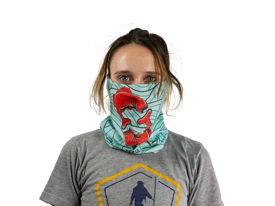 (10) 10,000 Fish Necko Face Covering Neck Gaitor Fishing Mask #1 Brand New