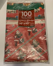 Vintage Cleo Christmas Wrapping Paper 12 Sheets Made In USA. 100 Square Feet.