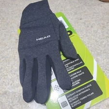 MENS XS GRAY HEAD ULTRAFIT STRETCH TOUCHSCREEN RUNNING GLOVES GRIP PALM NEW