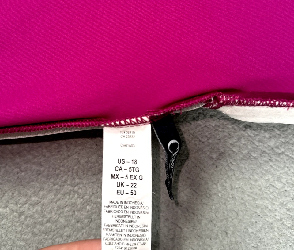 Chaps 泳衣女式 18 粉色游泳连衣裙连体无线 1 件泳衣 — 第 4/4 张图片