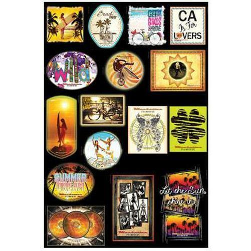 MANHATTA Beach Cruiser Sticker Decals Pack Of 16