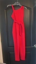 Girls Teen Red Holiday Dressy Jumpsuit Size 14