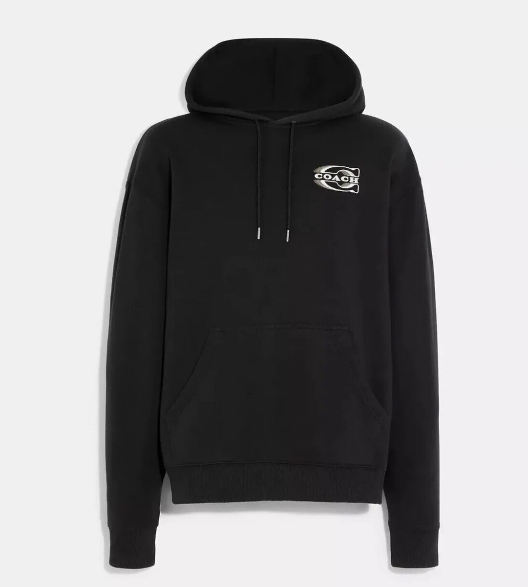 COACH 黒 ロゴパーカー Coach Men's Black Gradient Signature Logo Hoodie CE334 Size