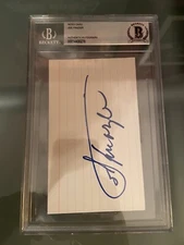 Smokin Joe Frazier Signed Index Card Boxing HOF Autograph Olympic Gold Champ BAS