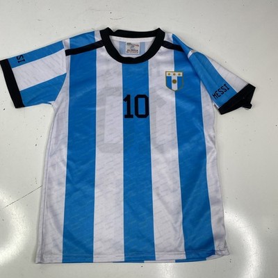 Lionel Messi #10 Argentina soccer jersey kids youth size 10 striped