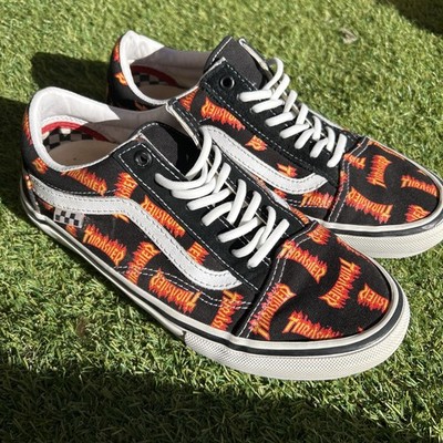 Size 7.5 - VANS Thrasher x Skate Old Skool Allover Thrasher Logo Skateboarding 