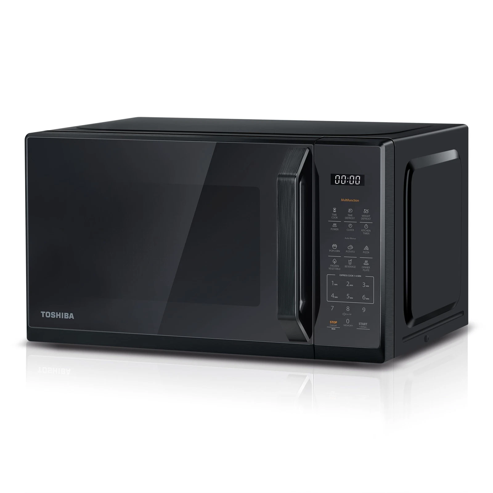 TOSHIBA Black Mirror Microwave 20Liter 800W Digital Solo Small 20L,