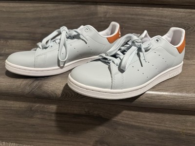 adidas Stan Smith Light Blue Orange White Men's Athletic Sneaker Size 10.5