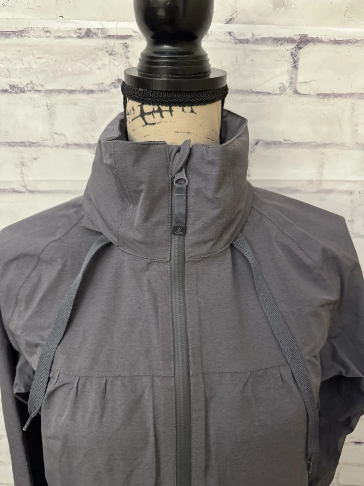 Chaqueta de Lluvia PrAna Eliza Impermeable Talla Med Gris Falta Cinturón Descatalogada Foto 2 de 4