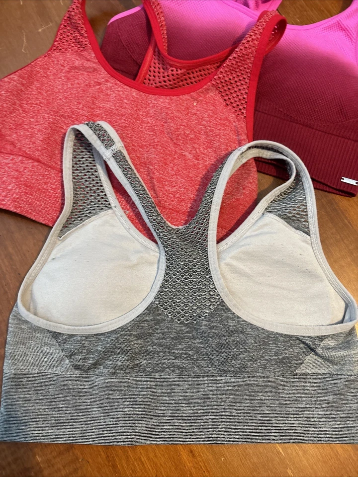 Lot 3 PINK Red, Gray, And Pink Sports Bra Sz XS #3008 - Image 4 of 4