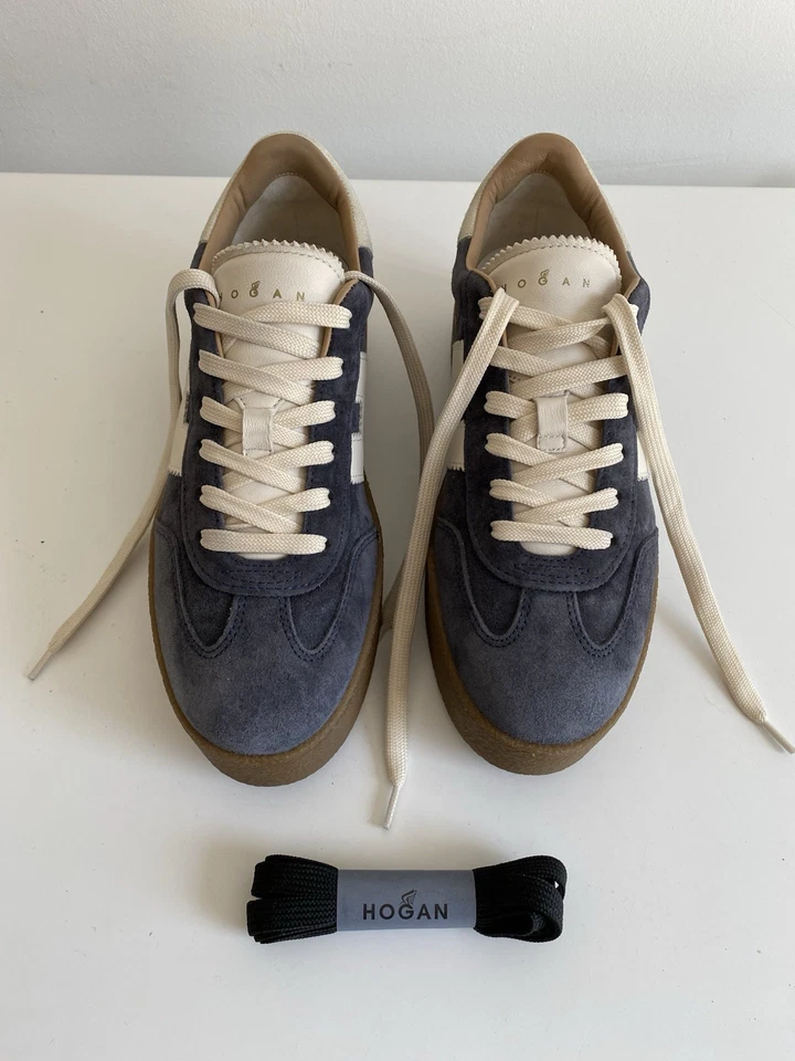 HOGAN Cool Sneakera Veloursleder Damen Made in Italy Blau Gr. 38 1/2 - Bild 1 von 4