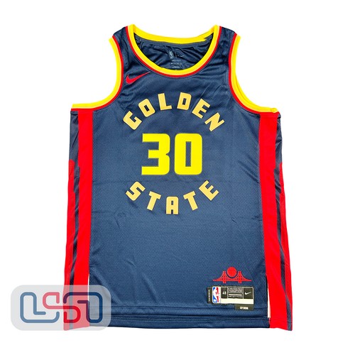 Stephen Curry Warriors Signed Nike Navy City Swingman Jersey USA SM BAS - Picture 3 of 6