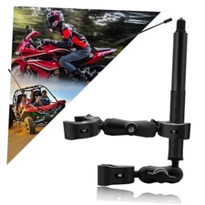 Motorcycle Double Clamp Mount with 47" Invisible Selfie Stick Compatible for 
