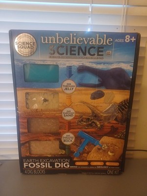Unbelievable Science : Earth Excavation Fossil Dig Kit 4 Dig Blocks, 1 Dig Tool