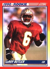 1990 Score LeRoy Butler Rookie #619 Florida State Seminoles