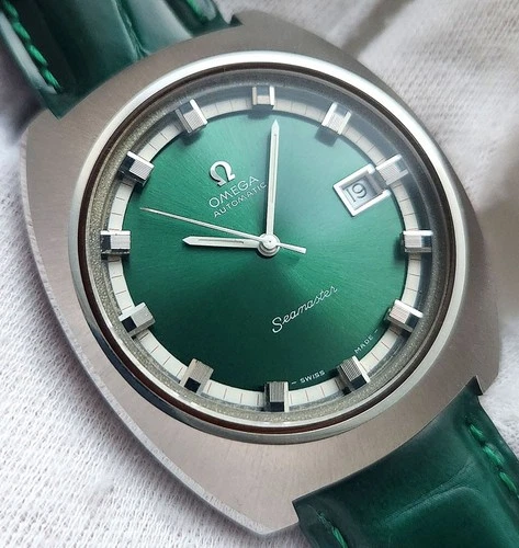 OMEGA SEAMASTER AUTOMATIC 166110 CAL1002 GREEN DIAL MEN'S WATCH