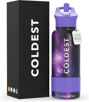 Insulated Water Bottle with Straw Lid-Stainless Steel Metal Insulated 40 oz