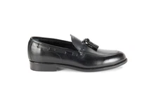 $950 NIB Nettleton Black Leather Almond Toe Tassel Loafers Slip Ons Shoes
