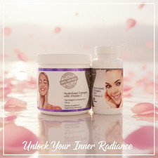 Hydrolyzed Collagen Powder 225g  Capsules 60 Count with Vitamin C