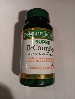 Nature's Bounty Super B Complex w/ Folic Acid Plus Vitamin C, 150 Coated Tablets