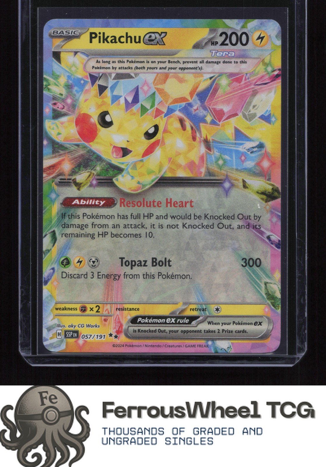 Pikachu ex 057/191 - SV08: Surging Sparks - (NM)