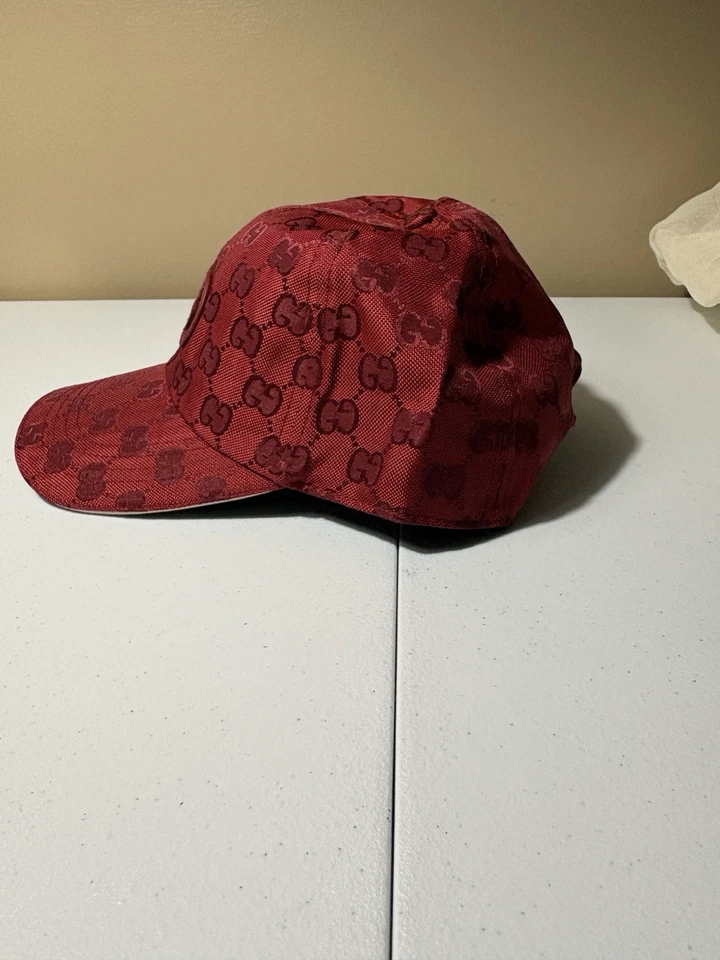 Gucci GG nylon baseball hat in bordeaux - Image 3 of 4